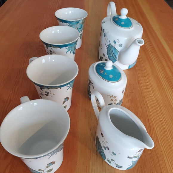 Tea Set, 222 Fifth Teal Tea Set - Picture 3 of 5